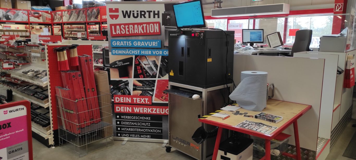 LASERAKTION WÜRTH Werkzeug Gravuren für Würth von LASERPIX